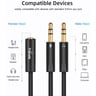 Trands Headphone Splitter 3.5mm Female to Dual 3.5mm Male Y Splitter Cable, Black AU5475