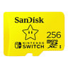 SanDisk and Nintendo Cobranded microSDXC, SQXAO, 256GB, V30, U3, C10, A1, UHS-1, 100MB/s R, 90MB/s W, 4x6, Lifetime Limited