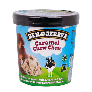 اشتري قم بشراء Ben & Jerrys Caramel Chew Chew Ice Cream 465 ml Online at Best Price من الموقع - من لولو هايبر ماركت Ice Cream Take Home في الكويت
