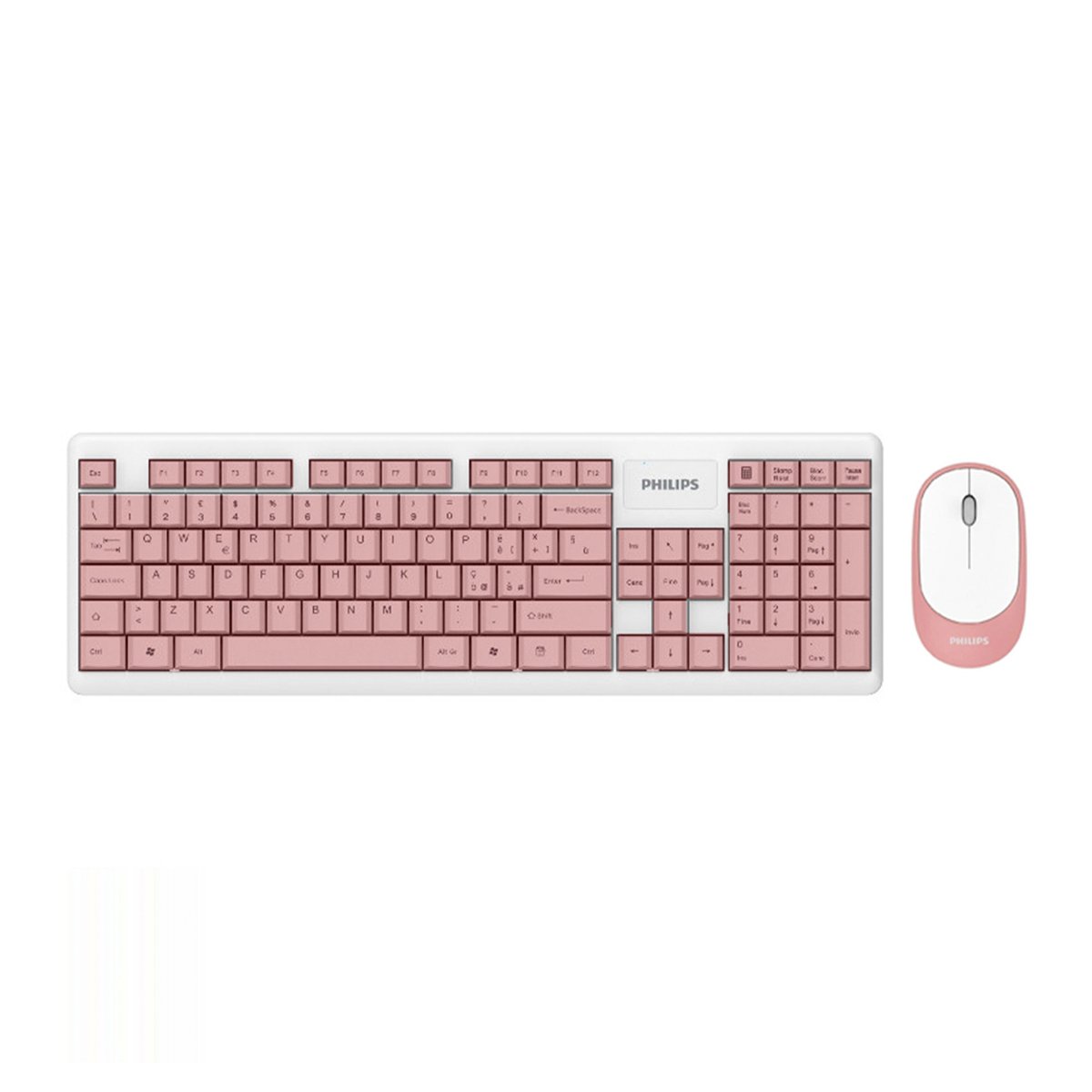 Philips Wireless Keyboard & Mouse Combo, Pink Colour