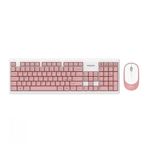 لوحة مفاتيح لا سلكية من فيليبس و فأرة كومبو -- اللون الوردي