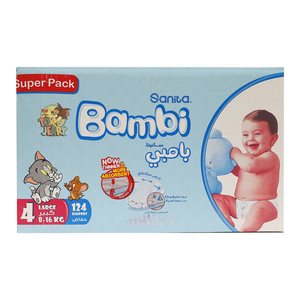 Sanita Bambi Baby Diaper Size 4 Large 8-16kg 124pcs