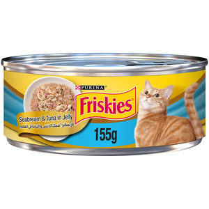 Purina Friskies Wet Cat Food Seabream & Tuna In Jelly 155g