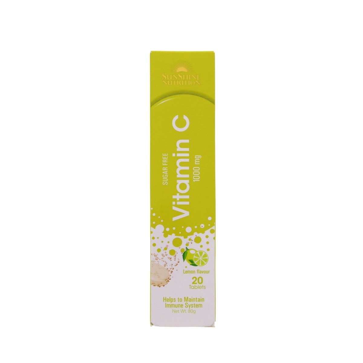 Buy Sunshine Nutrition Vitamin C 1000 Mg Lemon Flavour Effervescent 20 Tablets Online at Best Price | Vitamins & supplements | Lulu UAE in UAE