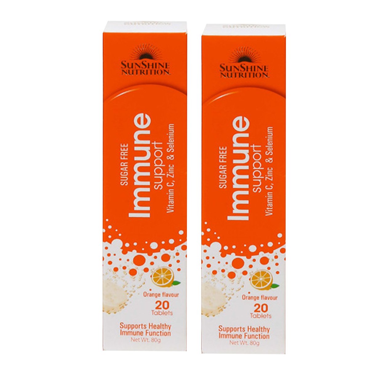 Sunshine Nutrition Immune Support Vitamin C, Zinc & Selenium Orange 2 x 20 pcs