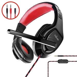 Trands Gaming Headset with 3.5mm Connector and Audio Y Splitter Cable HS5458