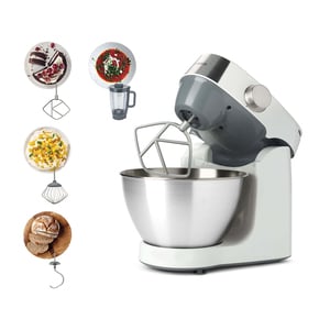 Kenwood Stand Mixer Kitchen Machine PROSPERO+ 1000W with 4.3L Stainless Steel Bowl, K-Beater, Whisk, Dough Hook, Blender KHC29.B0WH Silver