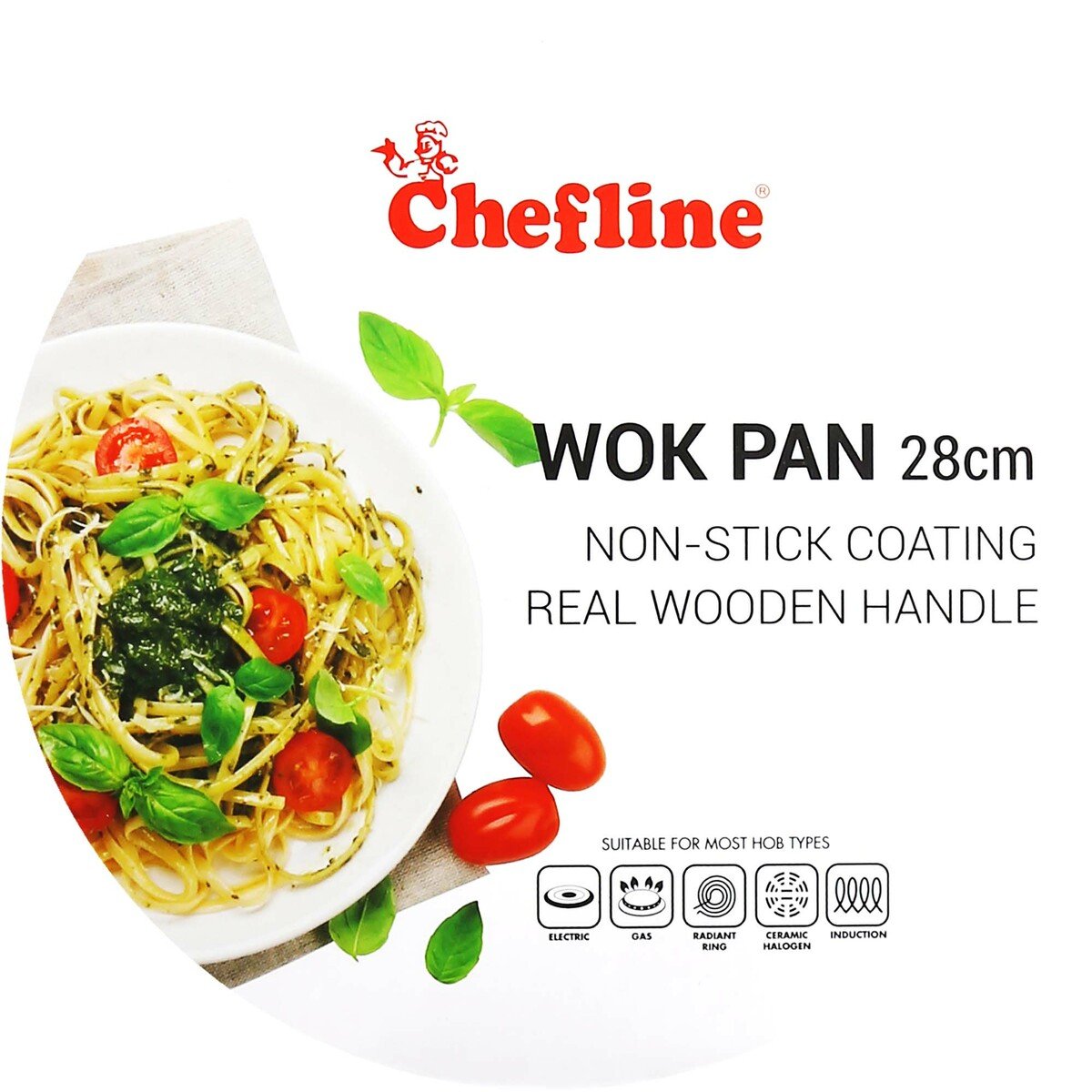 Chefline Forged Aluminium Wokpan, 28 cm, Black, W128