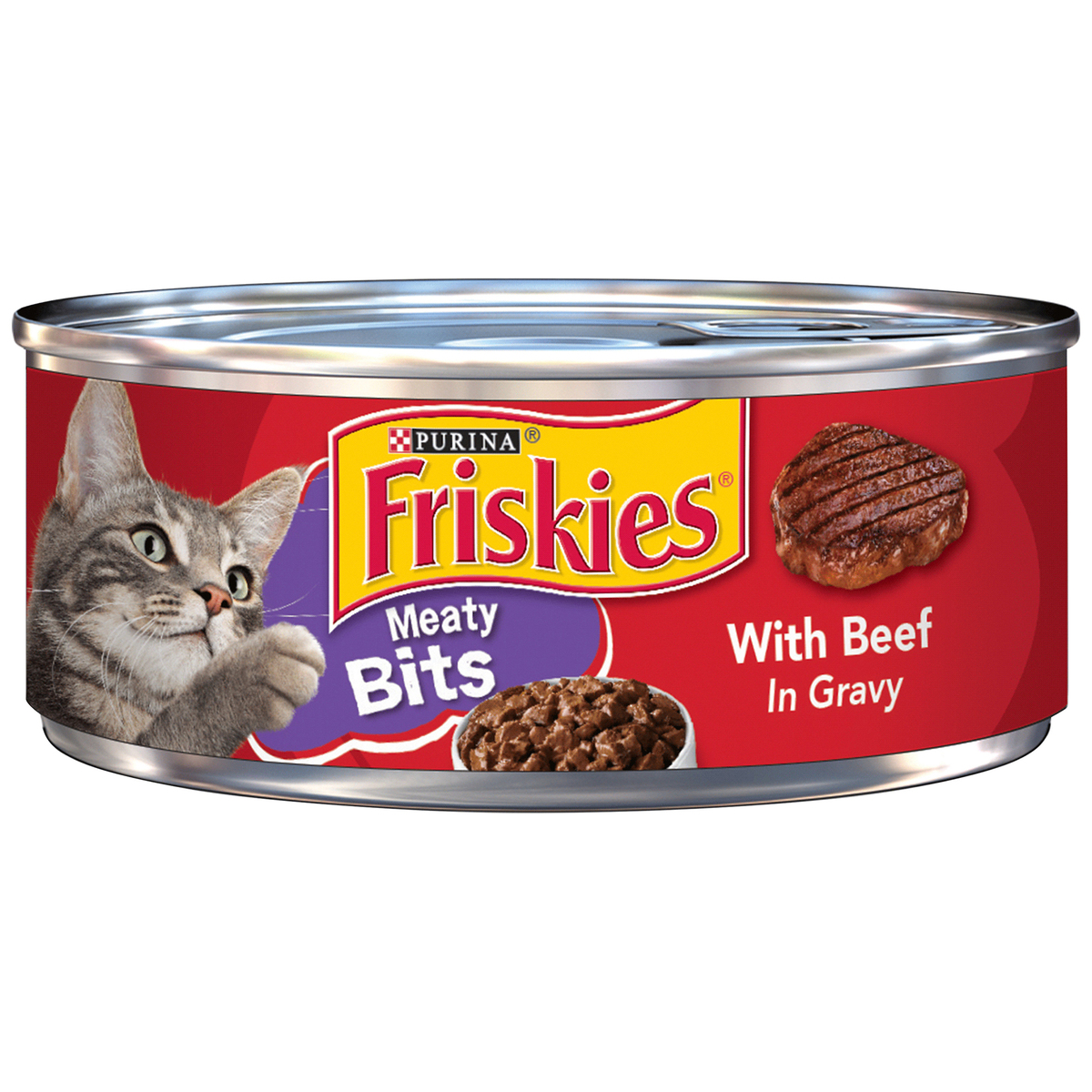 Purina Friskies Gravy Wet Cat Food, Meaty Bits With Beef In Gravy 156g