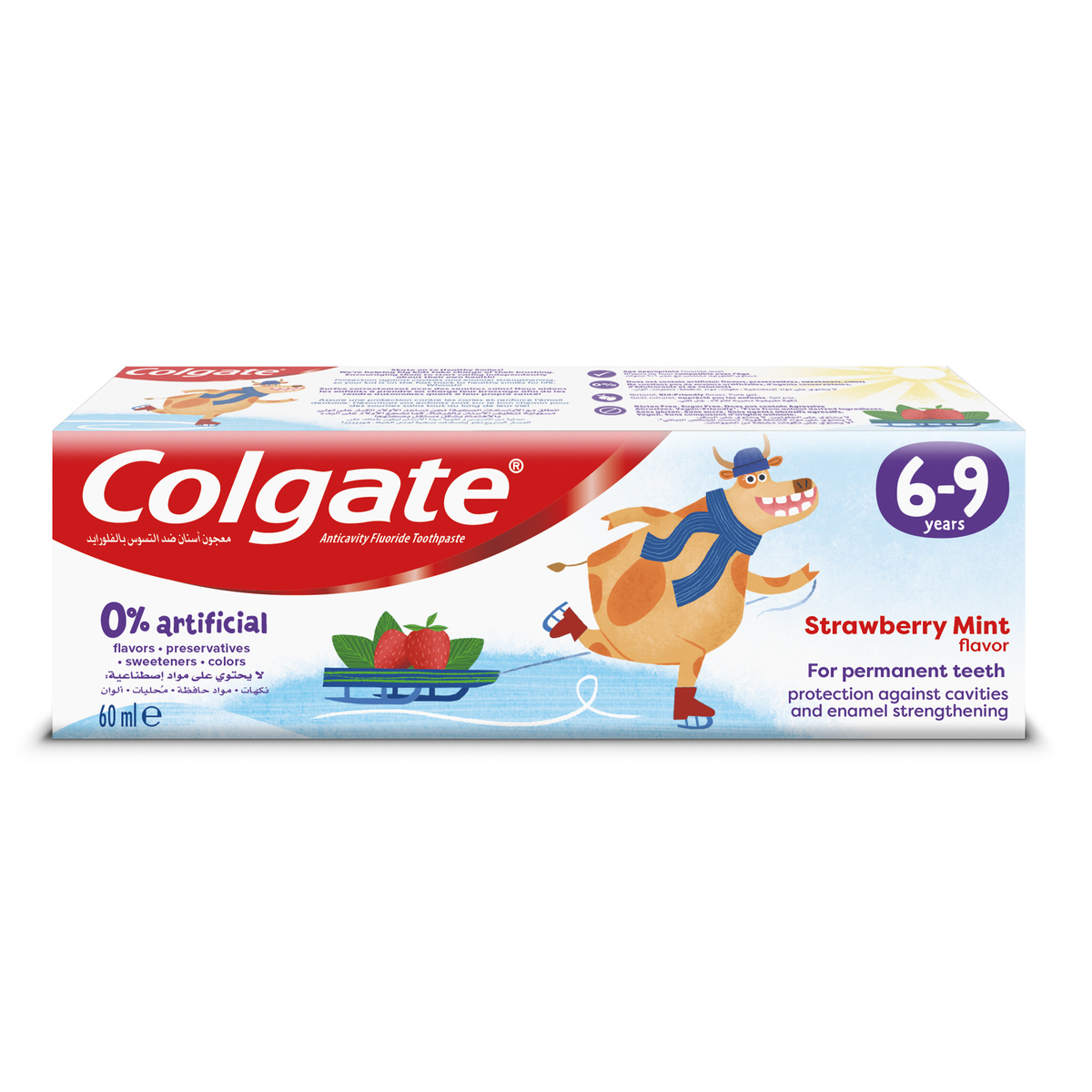 Colgate Kids Toothpaste Natural Strawberry Mint 6-9 Years Fluoride Free 60 ml