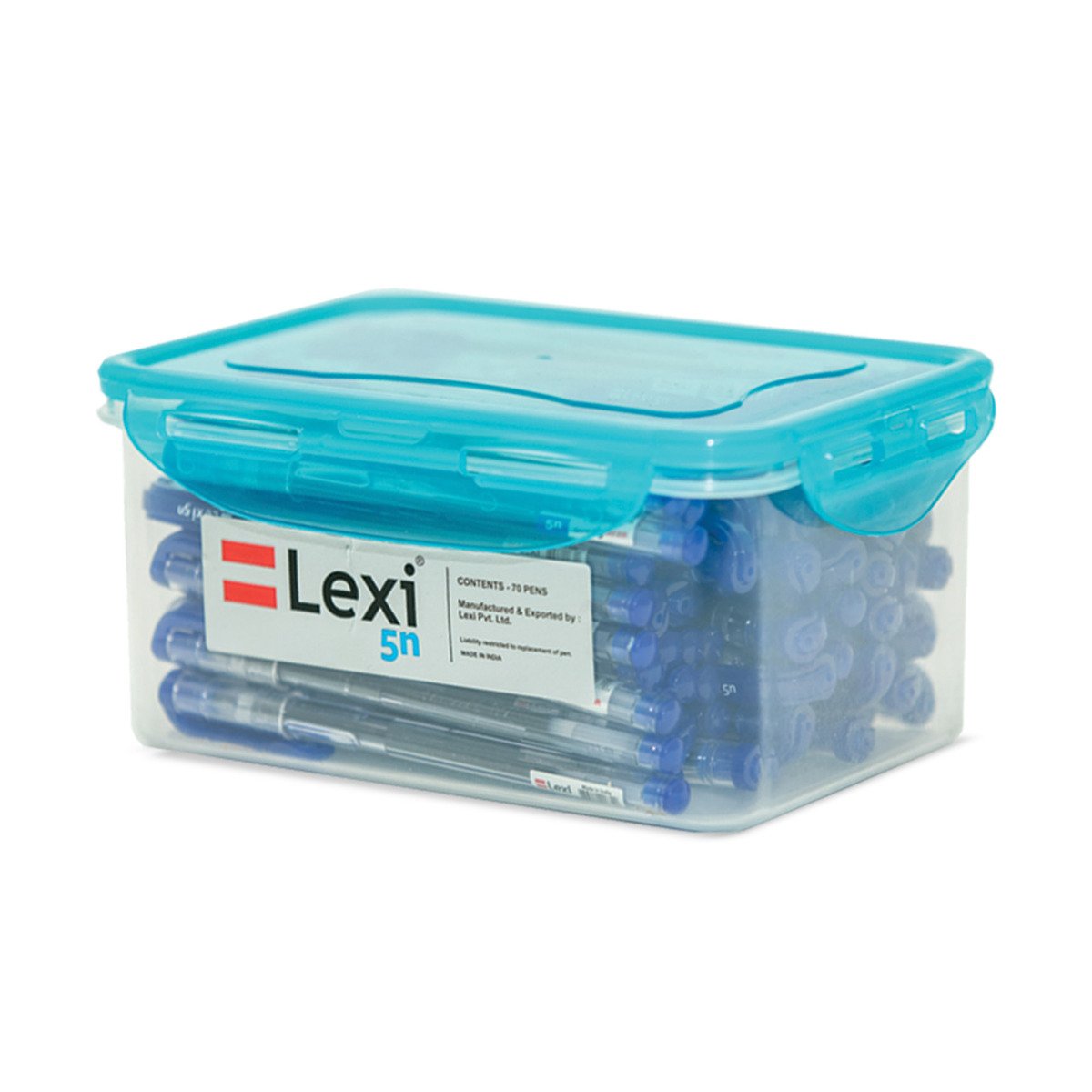 ليكسي-5 علبة أقلام حبر زرقاء جافة 70 حبة
