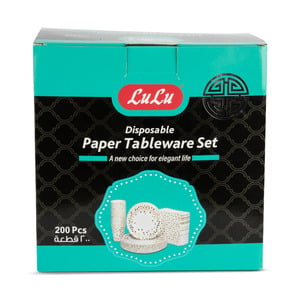 LuLu Disposable Paper Tableware  Set 200pcs
