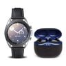 Samsung Galaxy Watch 3 SM-R850 41mm Mystic Silver +JBL Earbud JBLT120TWS Blue(Watch Part No:SM-R850NZSAMEA+JBL Part No:JBLT120TWS)