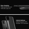 IPhone 12 Matte Back Case Shock Proof Protective Phone Cover CC4338, Black