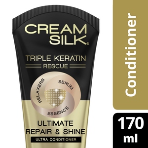 اشتري قم بشراء Cream Silk Triple Keratin Rescue Ultimate Repair & Shine Conditioner 170 ml Online at Best Price من الموقع - من لولو هايبر ماركت Conditioners في الامارات