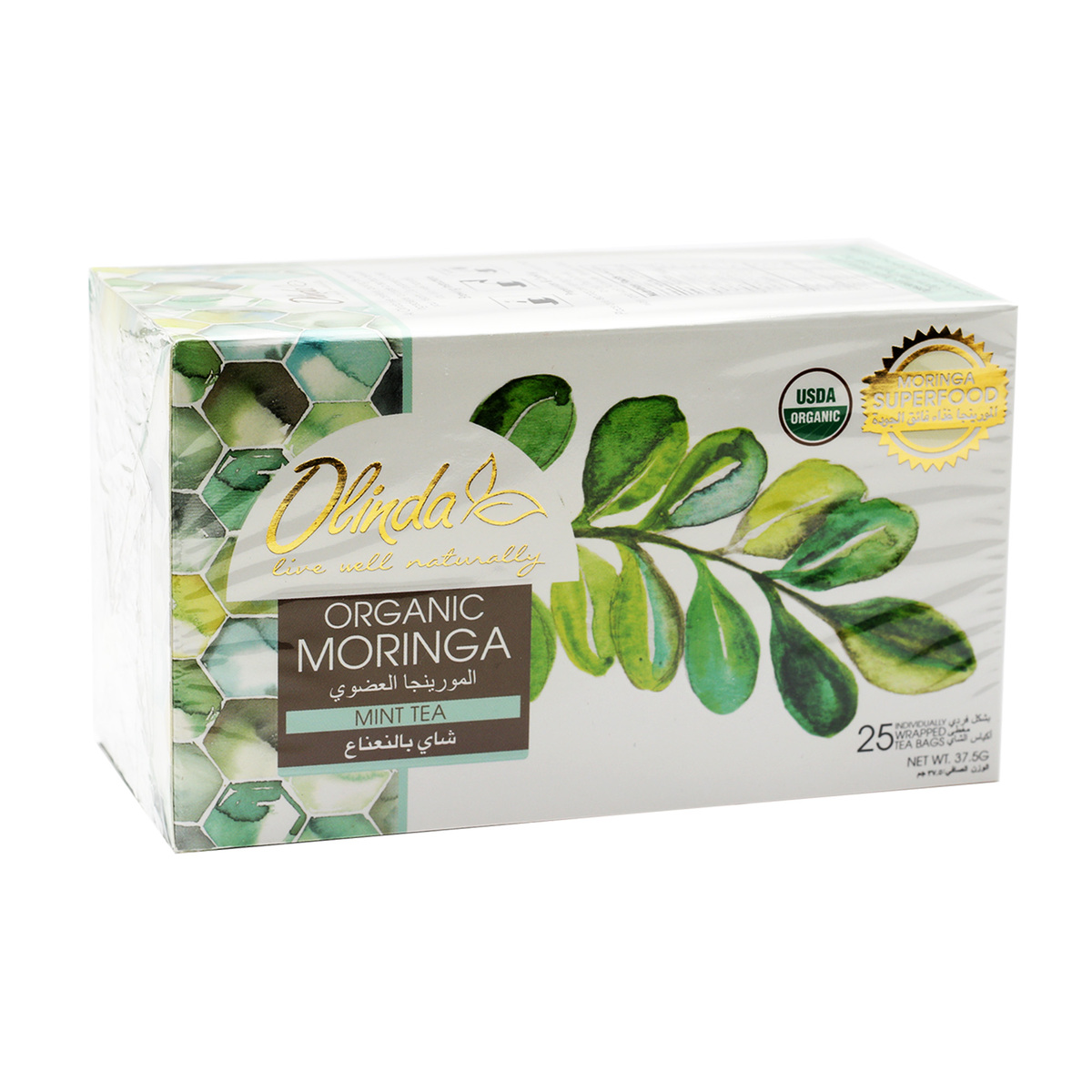 Olinda Organic Moringa Tea With Mint 25 Teabags