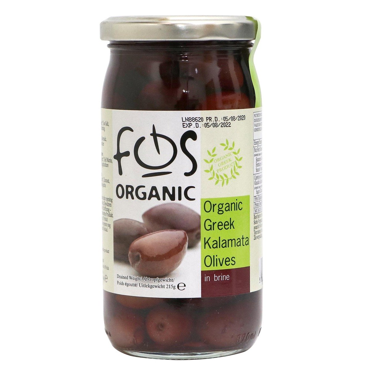 FQS Organic Greek Kalamata Olives 360g