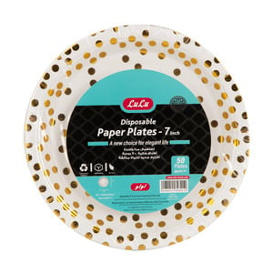 LuLu Disposable Paper Plates Size 7inch 50pcs