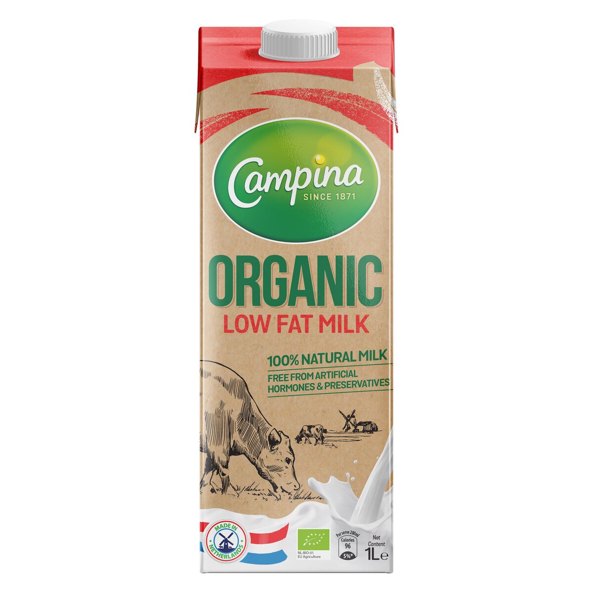 Campina Organic Low Fat Milk 1 Litre