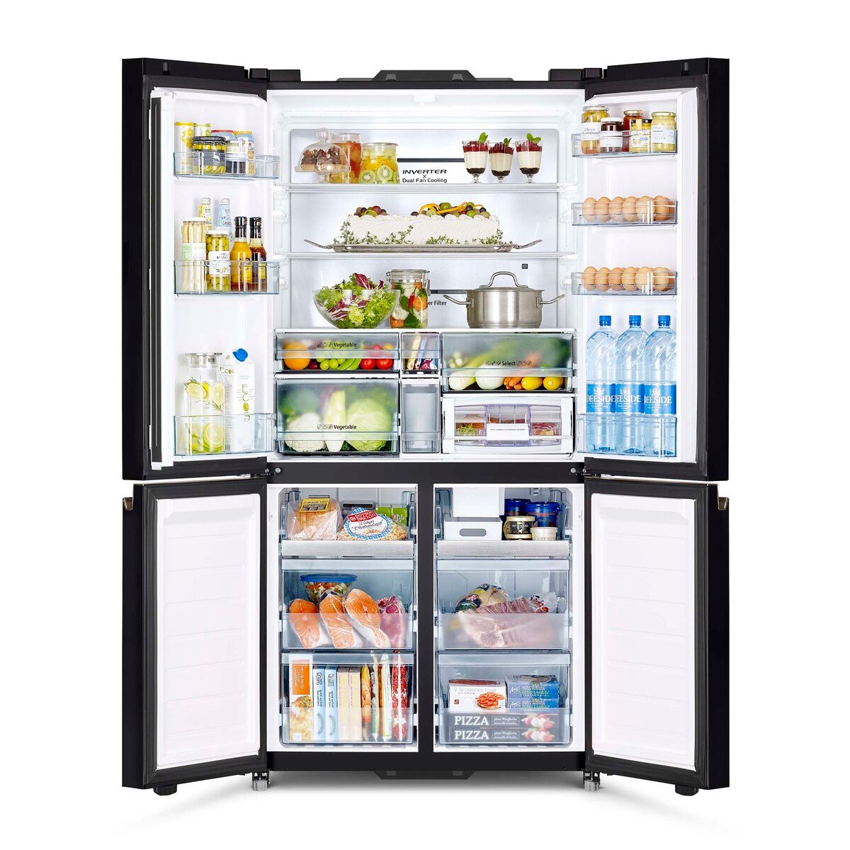 Hitachi French Door Bottom Freezer Refrigerator RWB720VUK0GBK 720LTR