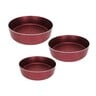 AKY Granite Oven Baking Tray Set RED 3pcs  Size: 26cm,28cm,30cm