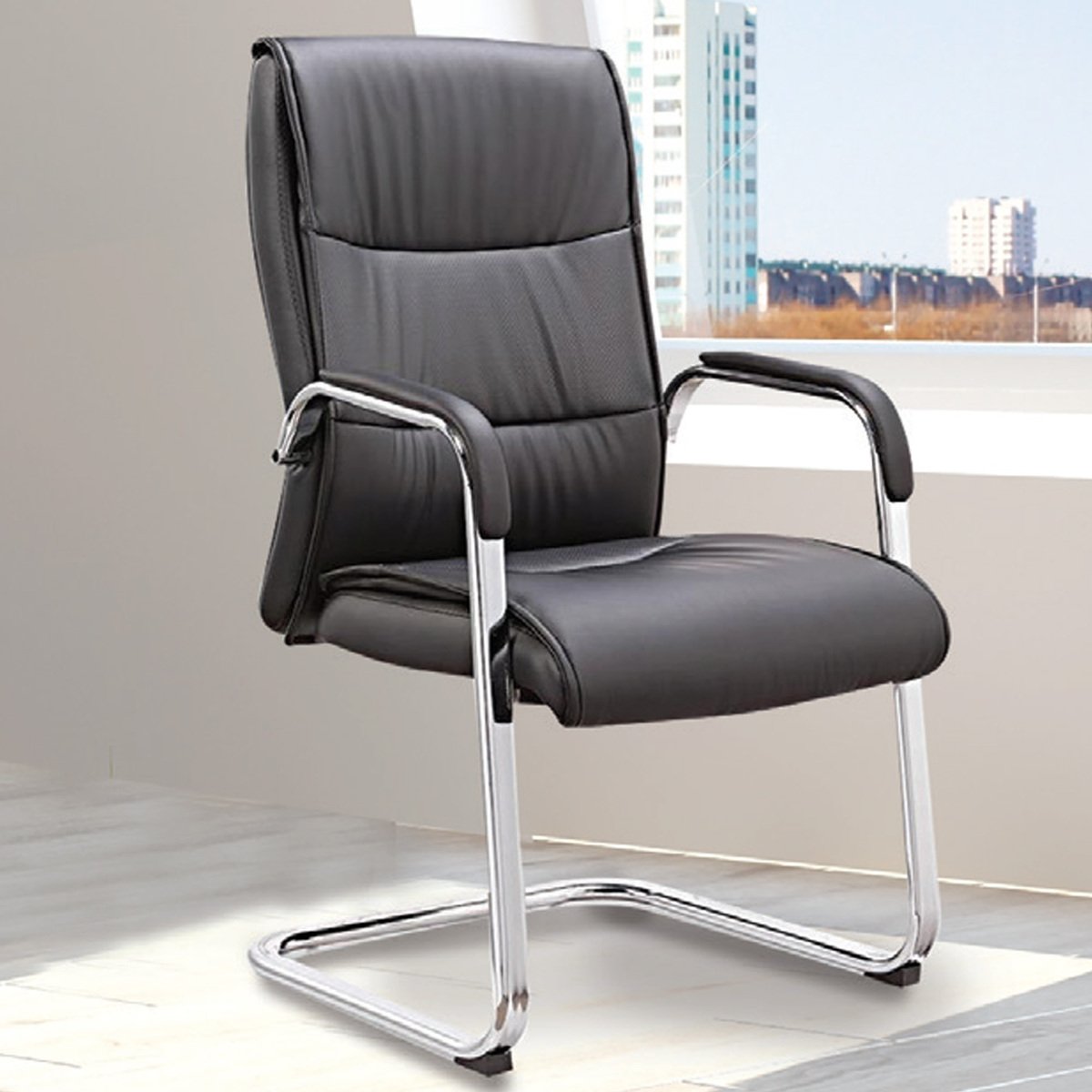 Maple Leaf Visitor Chair PU BE107 Black