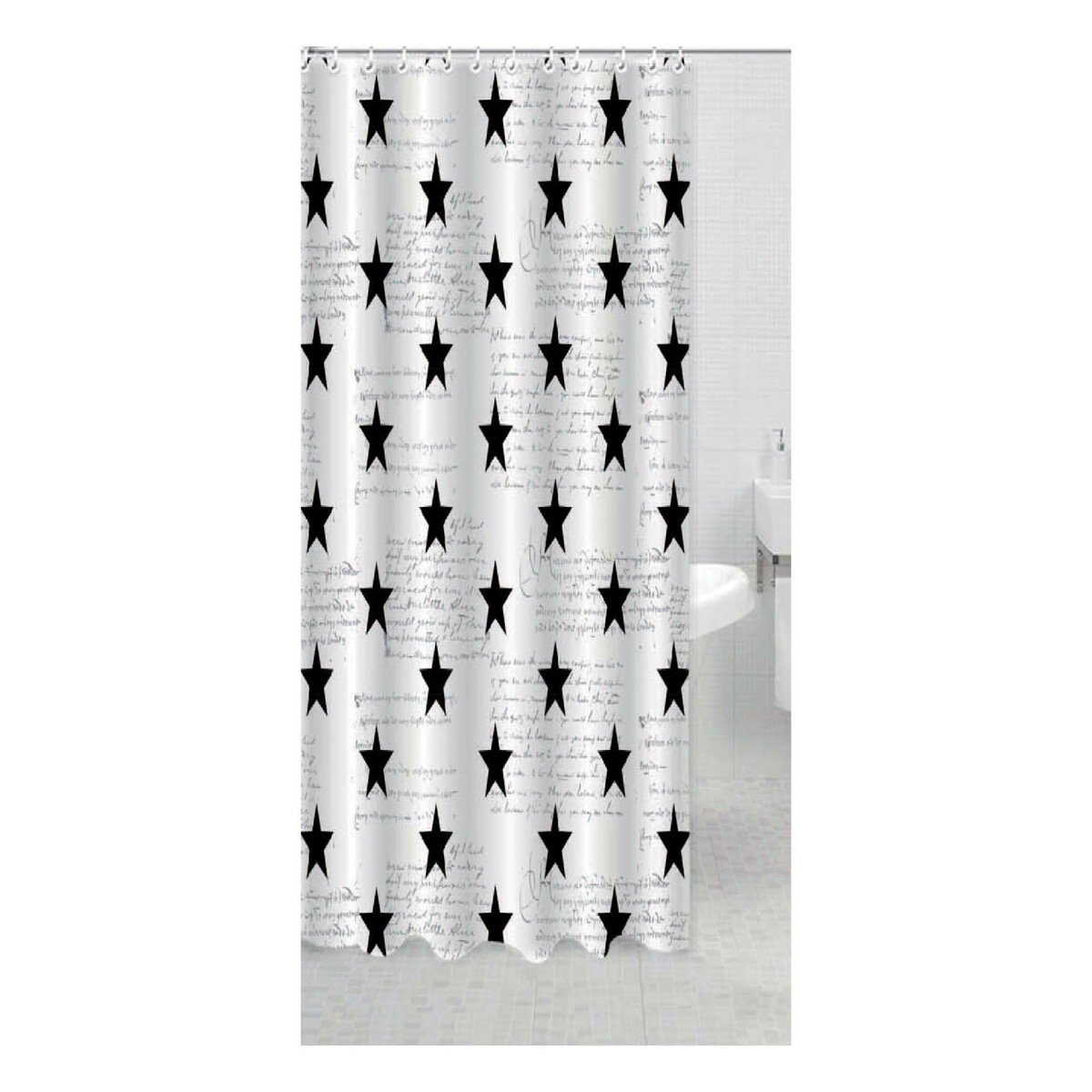 مابل ليف ستارة حمام بيفا مطبوعة مع 12 خطاف بلاستيكي 180x180 سم بتصاميم متنوعة