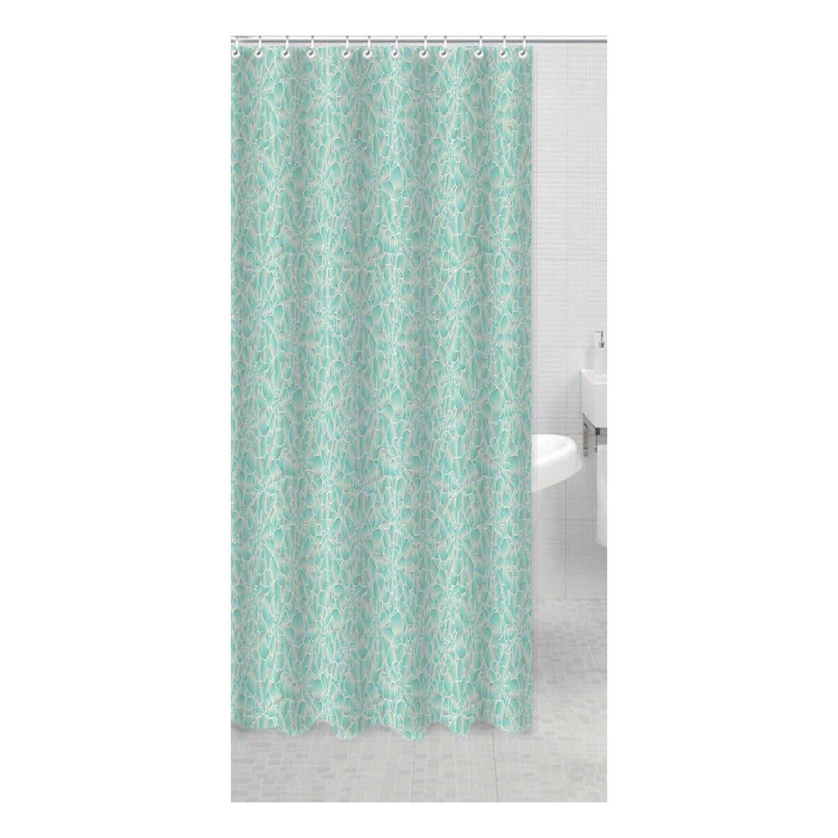 Maple Leaf Printed Peva Shower Curtain With 12 Plastic Hooks 180x180cm Assorted Designs