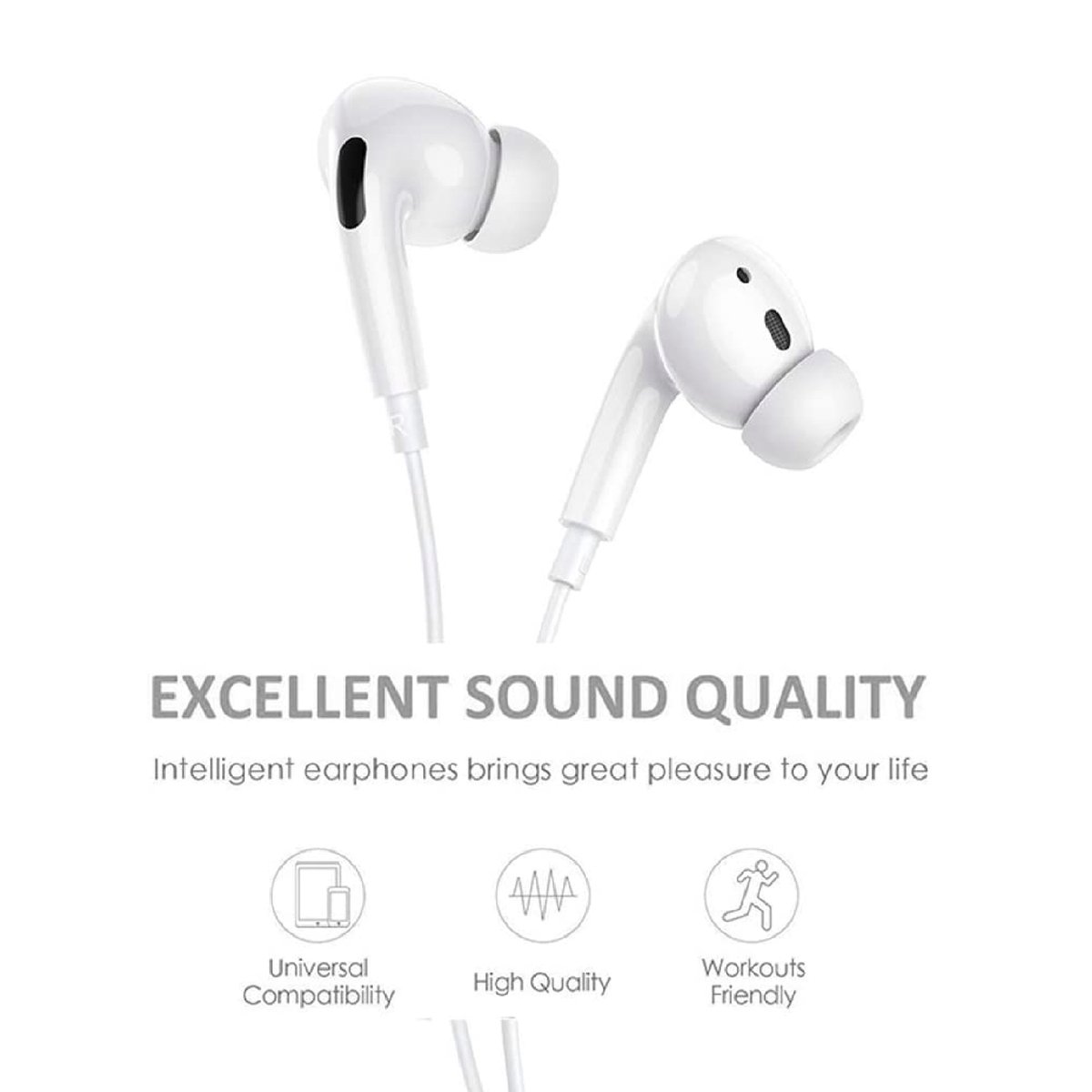 Iends Stereo Wired Earphones with Lightning Connector IE-HS352, White