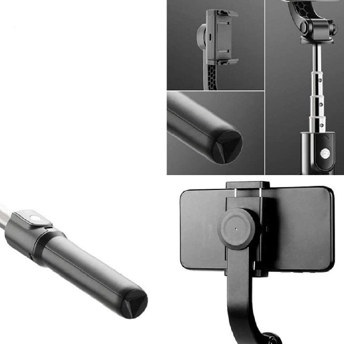 Trands Gimbal Mobile Phone Handheld Stabilizer Anti-Shake Extendable Tripod H5, Black