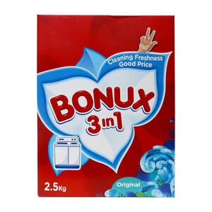 Buy Bonux Original 3in1 Top Load Washing Powder 2.5kg Online at Best Price | Washing Pwdr T.Load | Lulu KSA in Saudi Arabia
