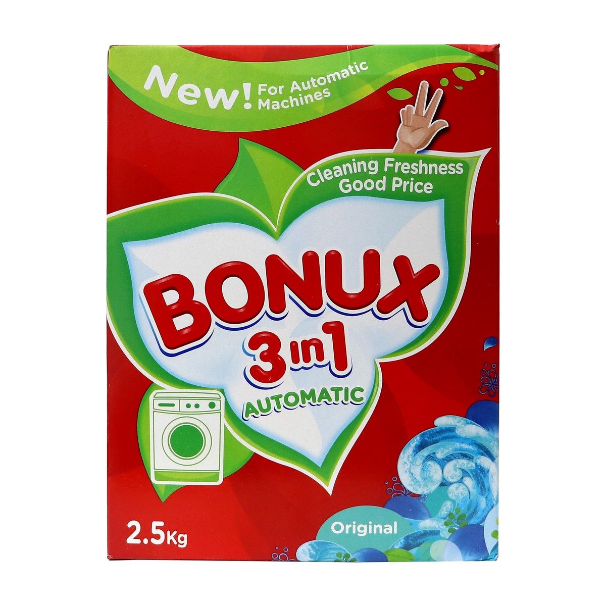 Buy Bonux Original 3in1 Front Load Washing Powder 2.5kg Online at Best Price | Front load washing powders | Lulu KSA in Saudi Arabia
