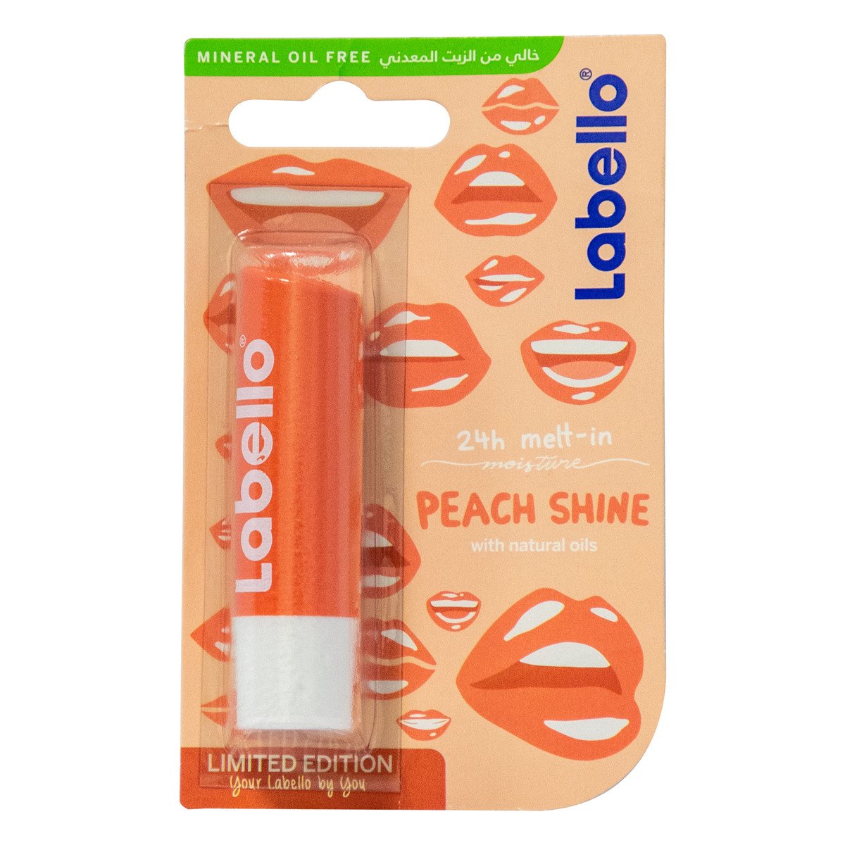 Labello Peach Shine Mineral Oil Free Lip Balm 4.8 g