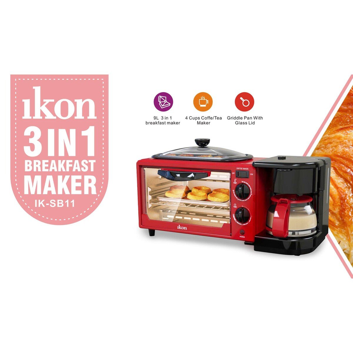 Ikon 3in1 Breakfast Maker IK-SB11 Assorted