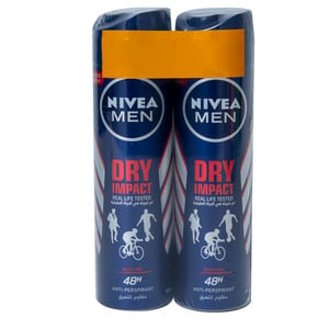 Nivea Men Antiperspirant Deo Spray Dry Impact 2 x 150ml