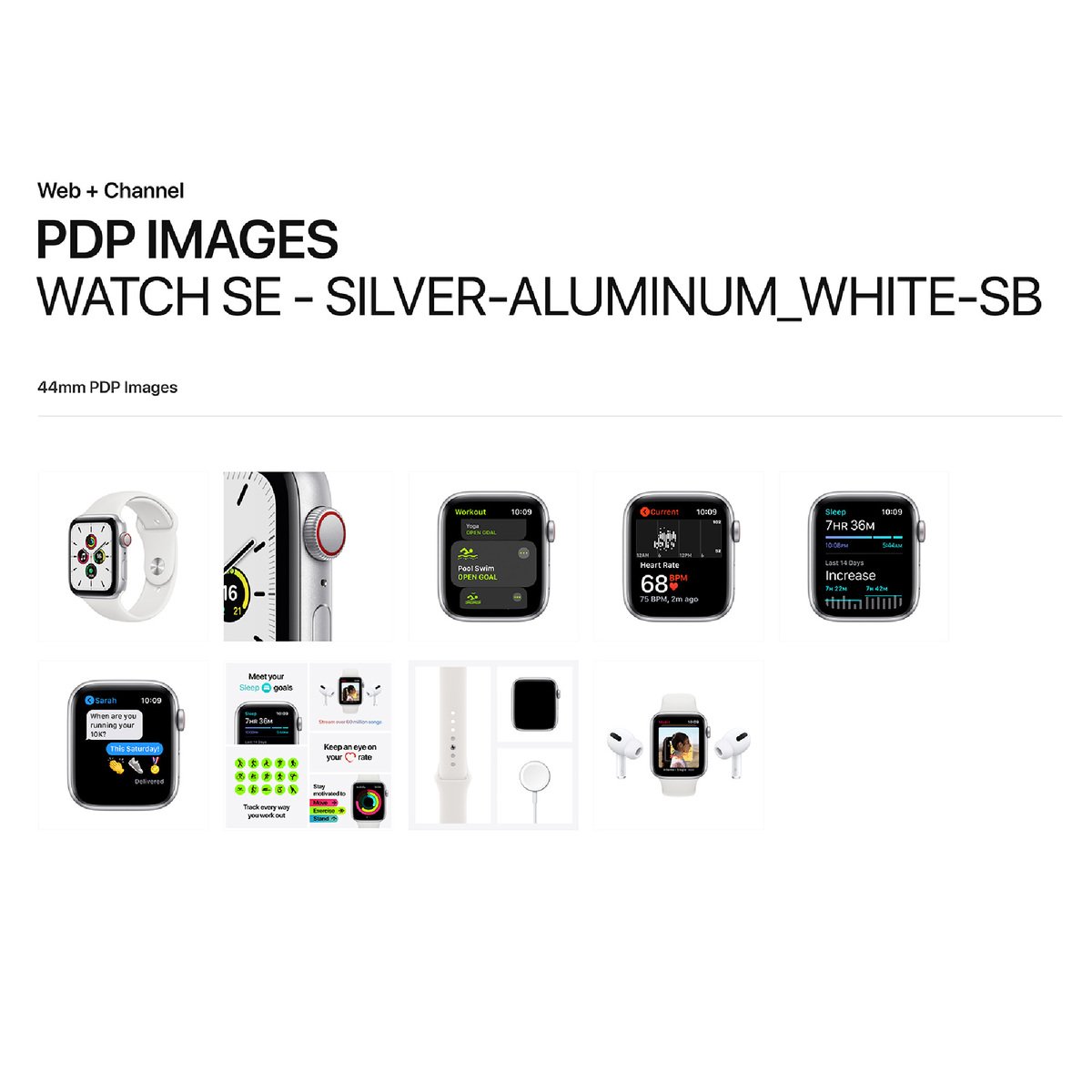 Apple Watch SE GPS + Cellular MYEF2AE/A 40mm Silver Aluminum Case with Sport Band White