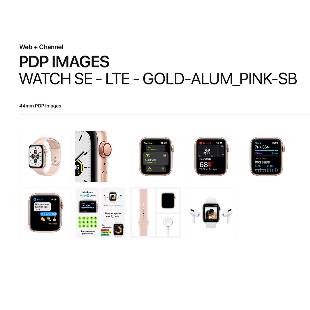 Apple Watch SE GPS + Cellular MYEH2AE/A 40mm Gold Aluminum Case with Sport Band Pink Sand