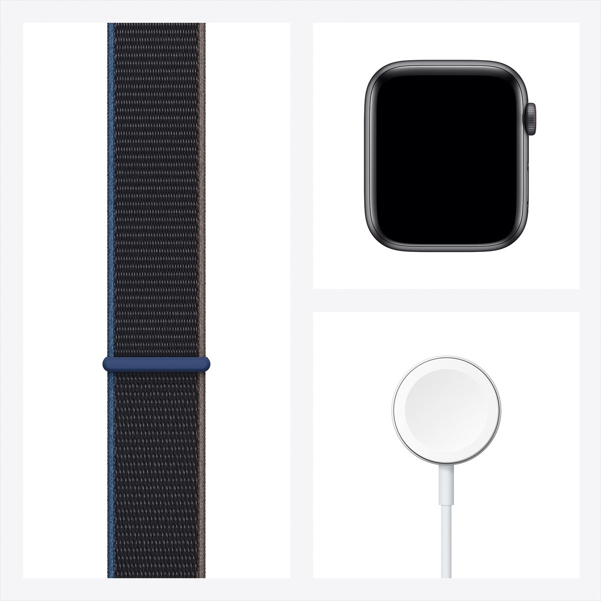 Apple Watch SE GPS + Cellular MYEL2AE/A 40mm Space Gray Aluminum Case with Sport Loop Charcoal