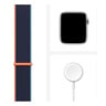 Apple Watch SE GPS + Cellular MYEW2AE/A 44mm Silver Aluminum Case with Sport Loop Deep Navy