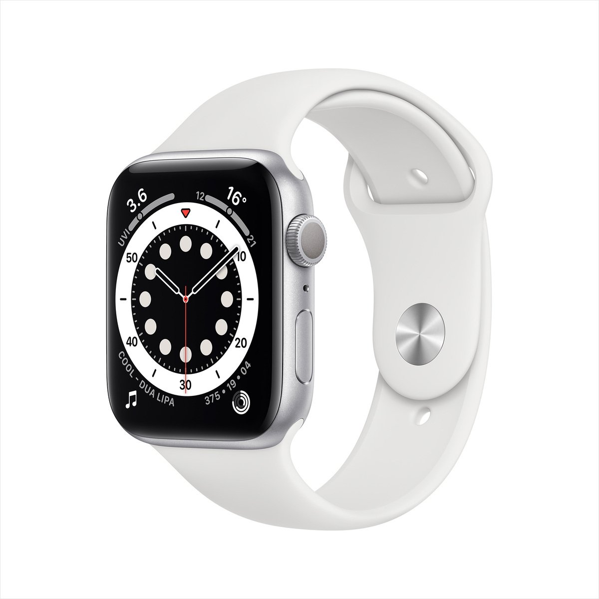 Apple Watch Series 6 GPS MG283AE/A 40mm Silver Aluminium Case with Sport Band White