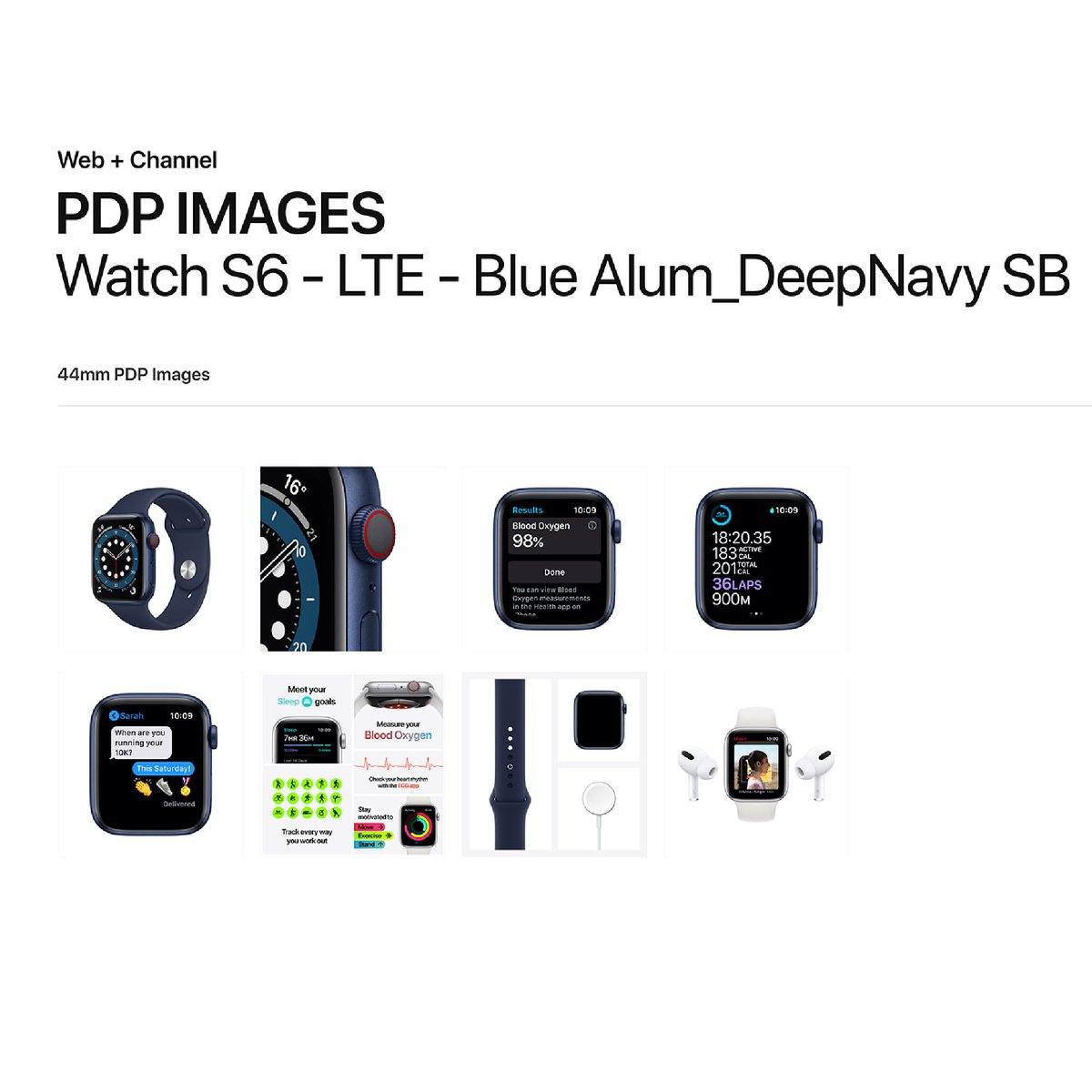 Apple Watch Series 6 GPS + Cellular M09A3AE/A 44mm Blue Aluminium Case with Sport Band Deep Navy