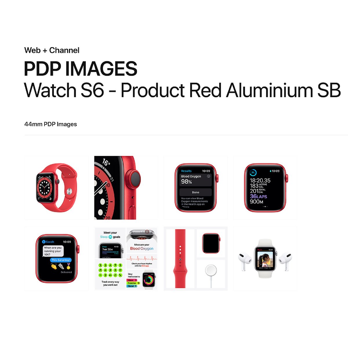 Apple Watch Series 6 GPS + Cellular M09C3AE/A 44mm PRODUCT(RED) Aluminium Case with Sport Band PRODUCT(RED)