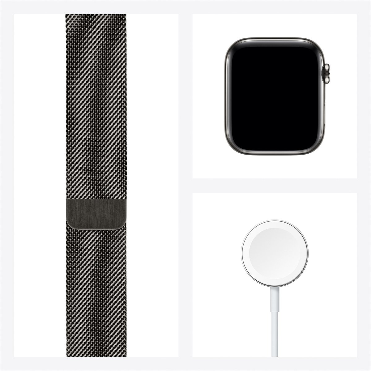Apple Watch Series 6 GPS + Cellular M06Y3AE/A 40mm Graphite Stainless Steel Case with Milanese Loop Graphite