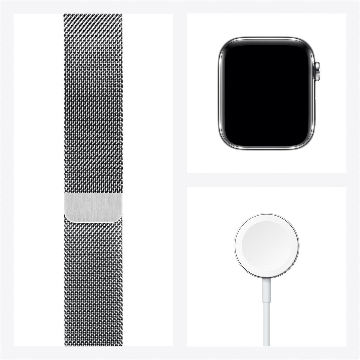 Apple Watch Series 6 GPS + Cellular M09E3AE/A 44mm Silver Stainless Steel Case with Milanese Loop Silver