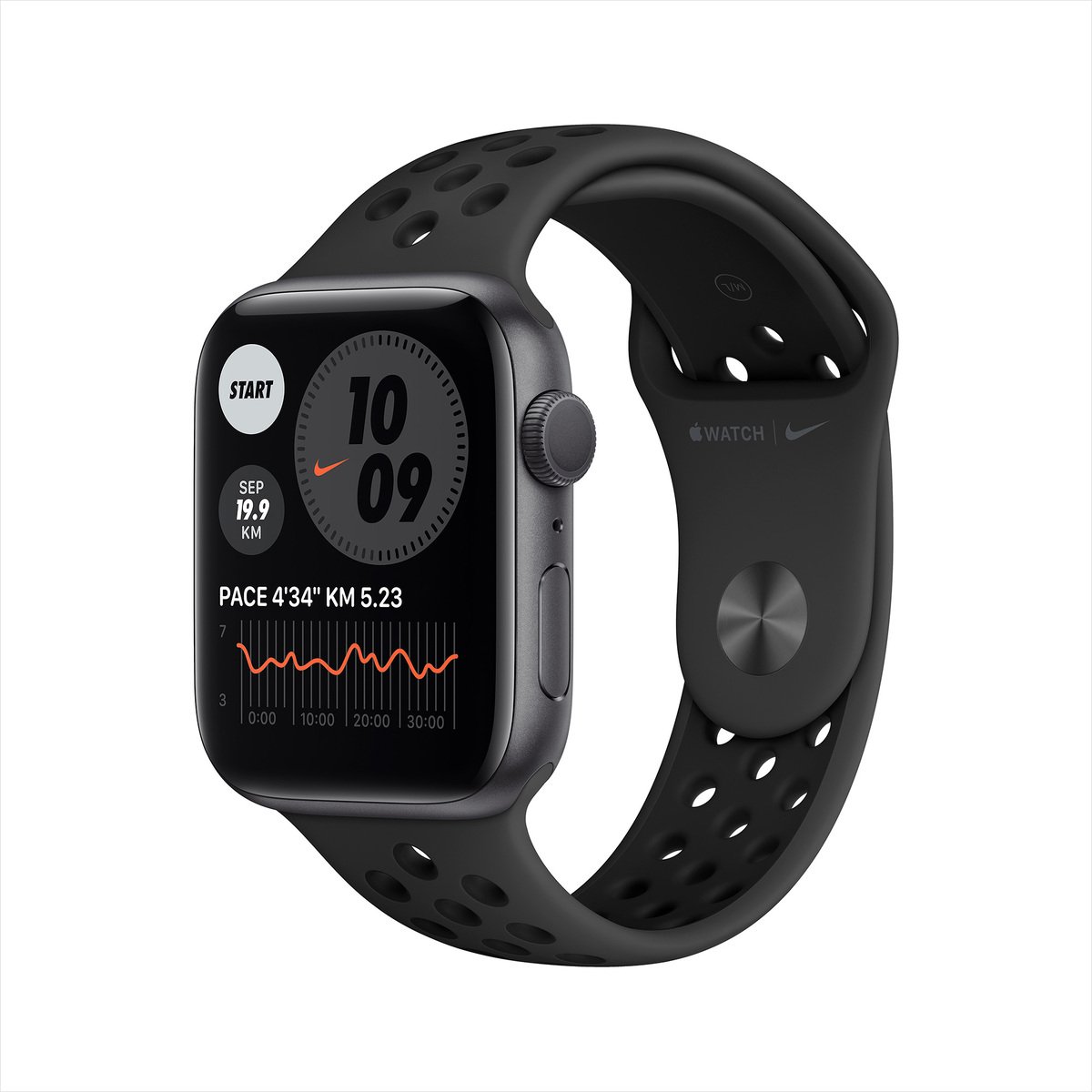 Apple Watch Series 6 Nike GPS MG173AE/A 44mm Space Gray Aluminum Case with Sport Band Anthracite/Black