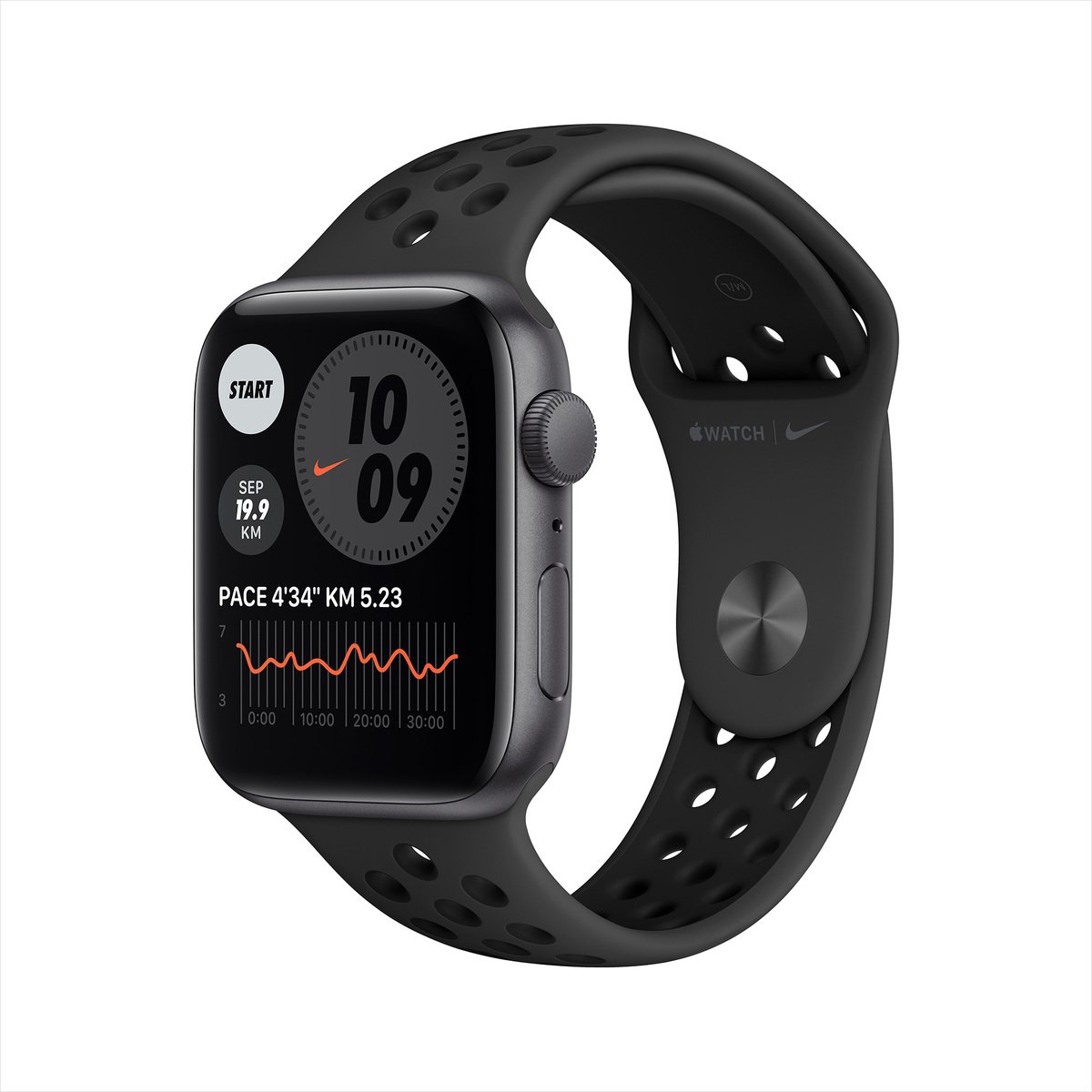 Apple Watch SE Nike GPS MYYK2AE/A 44mm Space Gray Aluminum Case with Sport Band Anthracite/Black