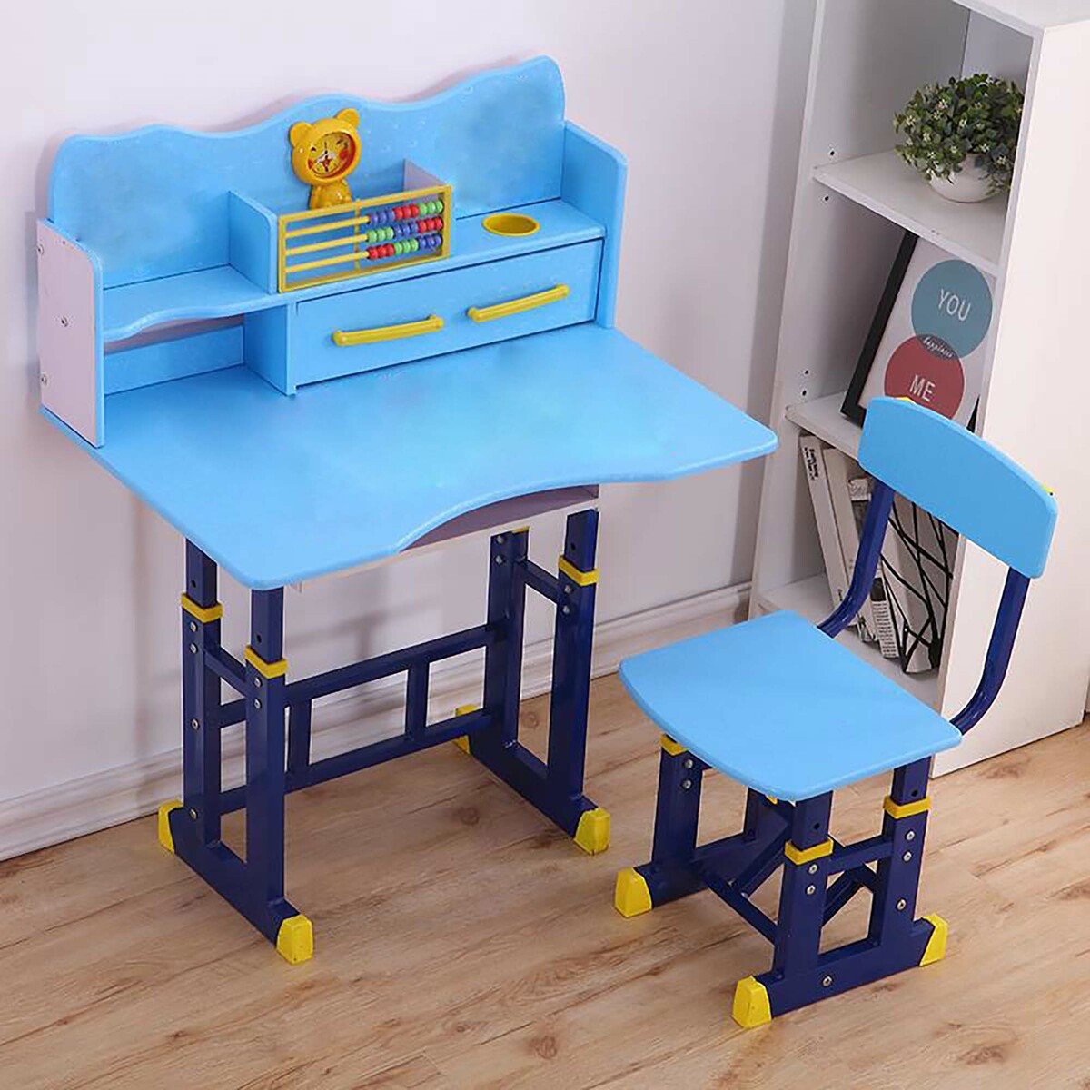 مابل ليف طاولة دراسة للأطفال + كرسي D-002 لون أزرق