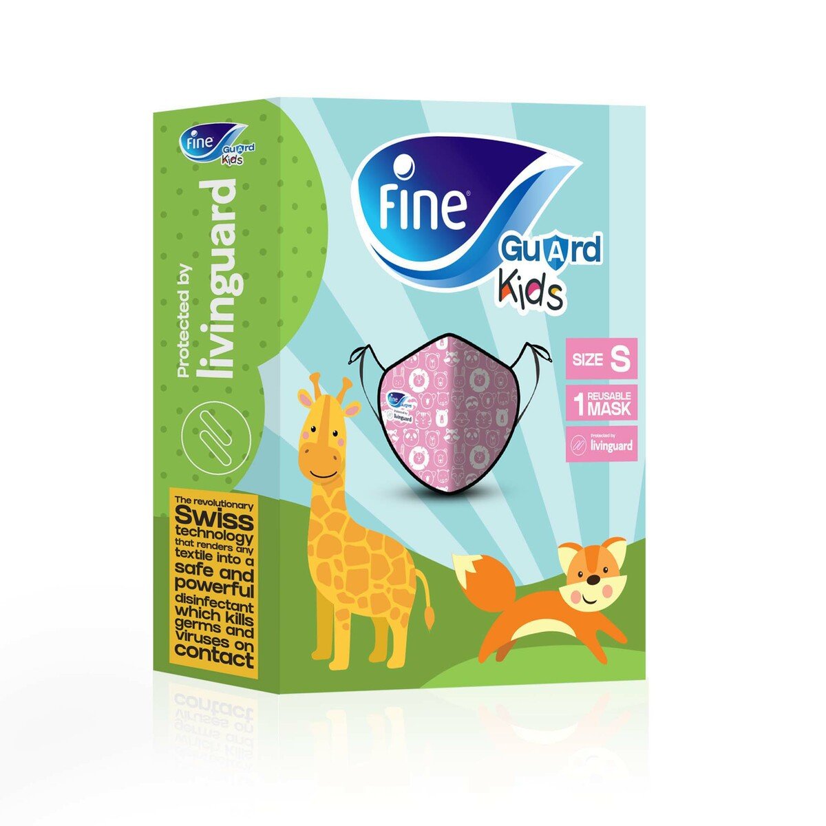 Fine Guard Kids Reusable Mask Pink Small 1pc