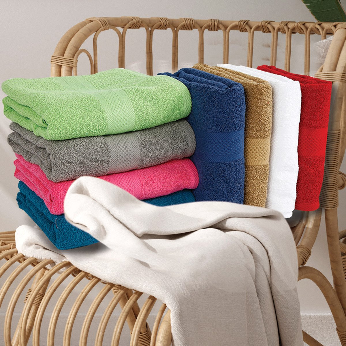 Home Well Bath Towel Cotton 70x140c SF01  Assorted Per pc