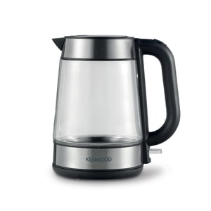 Kenwood 1.7 Liter Cordless Glass Electric Kettle, 2200W with Auto Shut-Off & Removable Mesh Filter,  Clear/Silver/Black, ZJG08.000CL